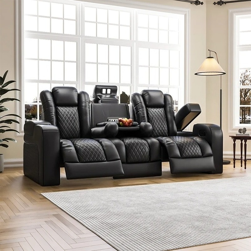 Home Cinema Luxury - Luxury Theater Furniture Black Color 3seater