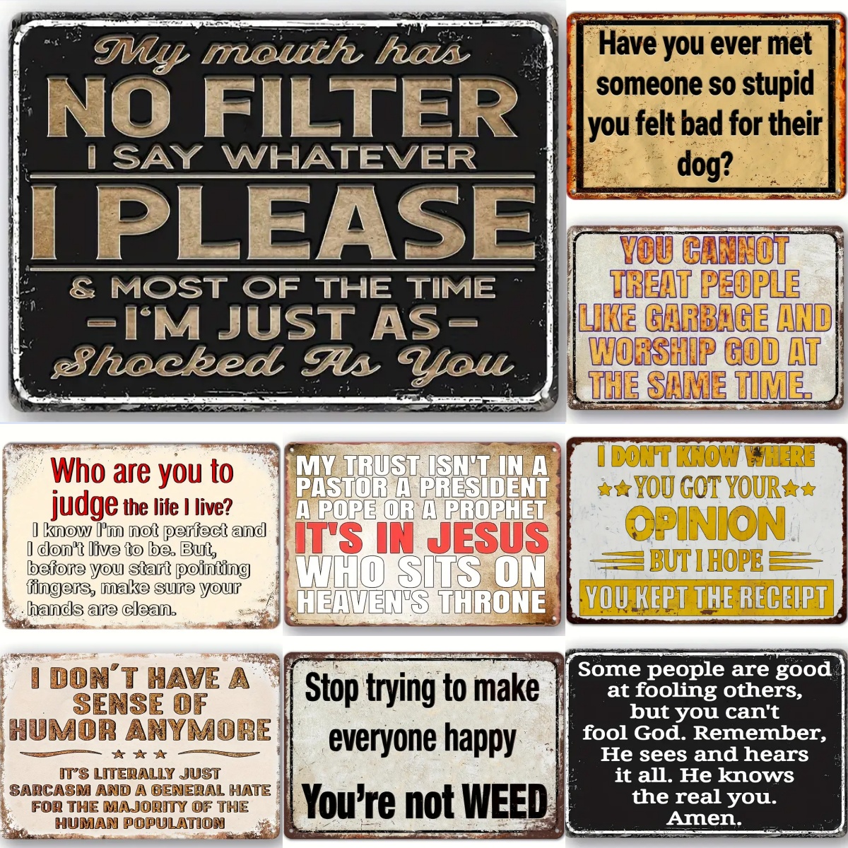 Home Cinema Logo - Humorous Satirical Phrases Aluminum Sign Vintage