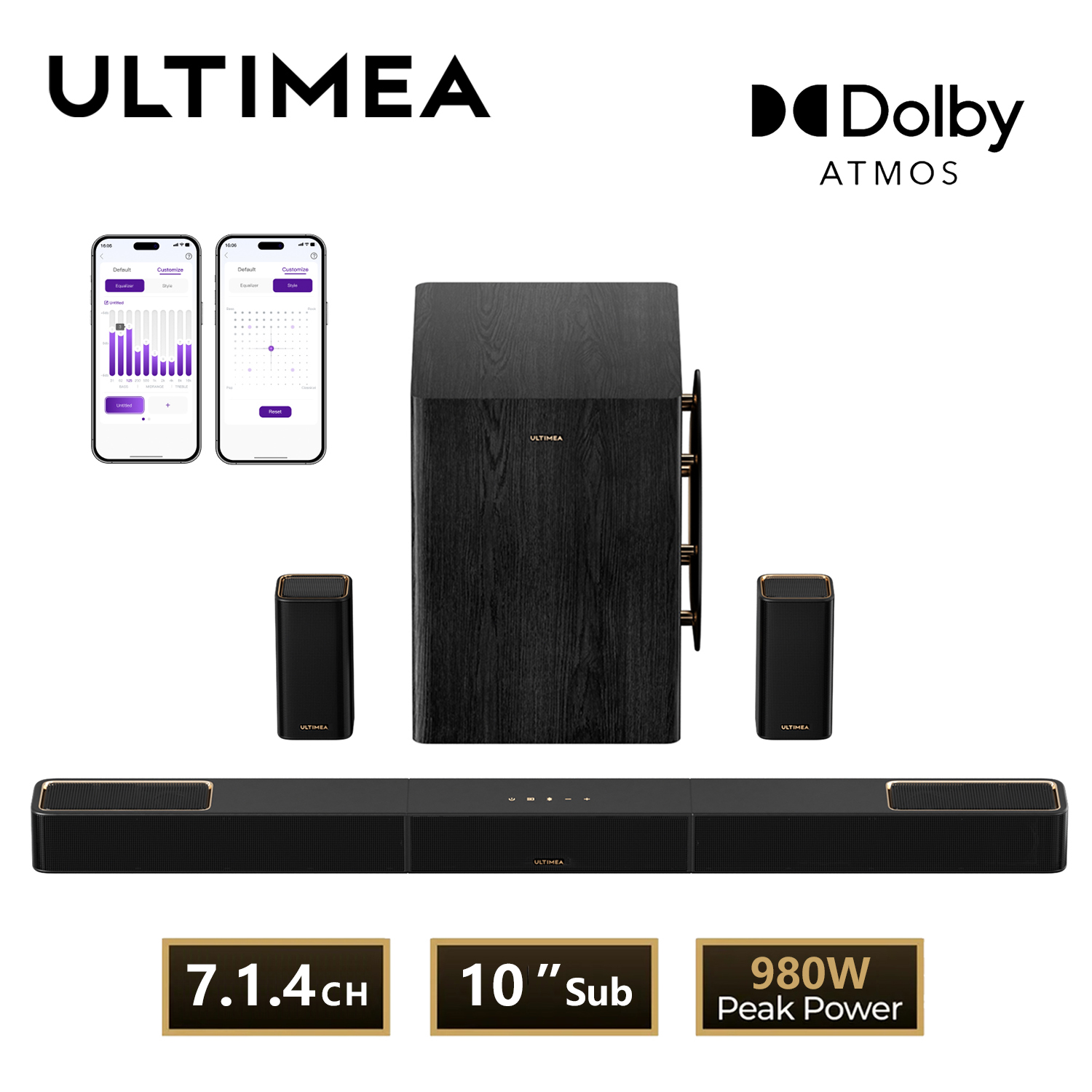 Home Cinema Bose - ULTIMEA 980W 7.1.4 Soundbar with Dolby
