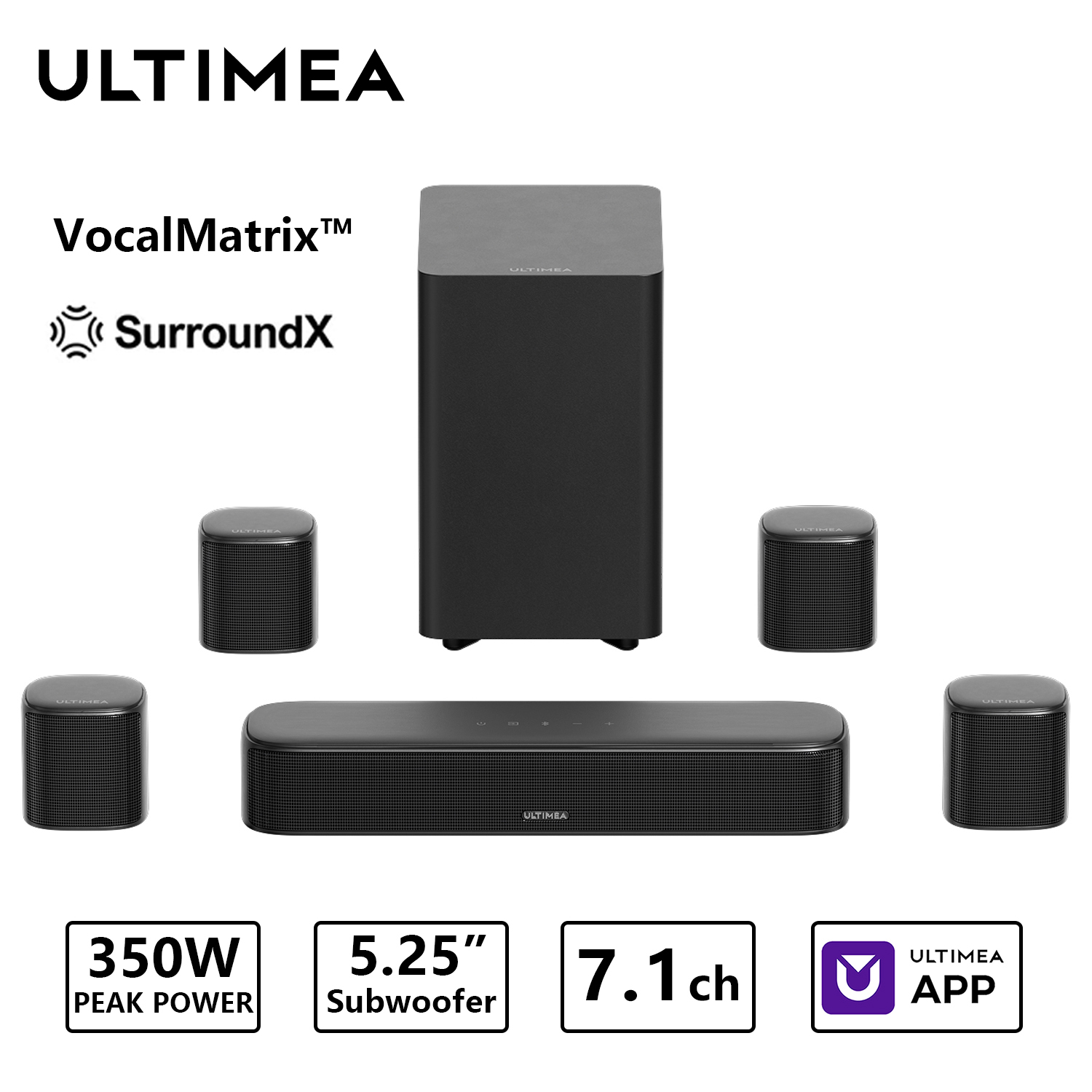 Home Cinema Bose - ULTIMEA 350W 7.1ch Virtual Surround Soundbar,