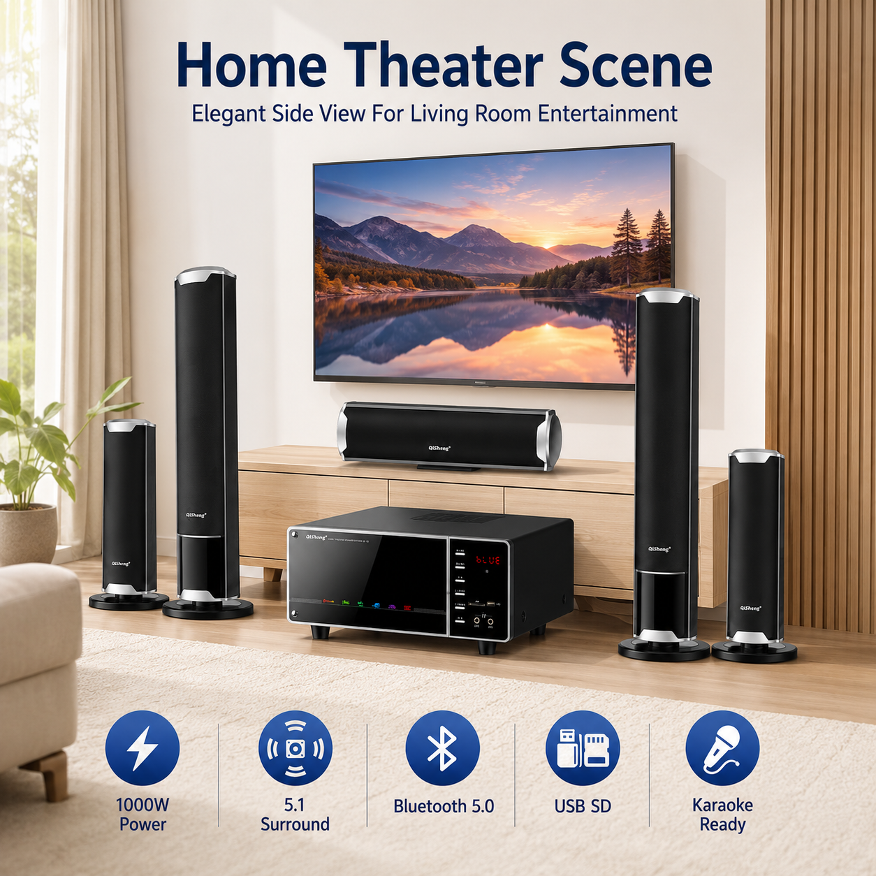 Speakers Set 1000W 5.0 Bluetoo - Home Cinema Bose review and price