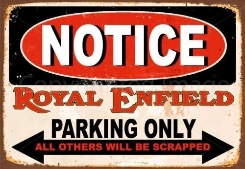 Notice Royal Enfield Parking O - Home Cinema Logo review and price