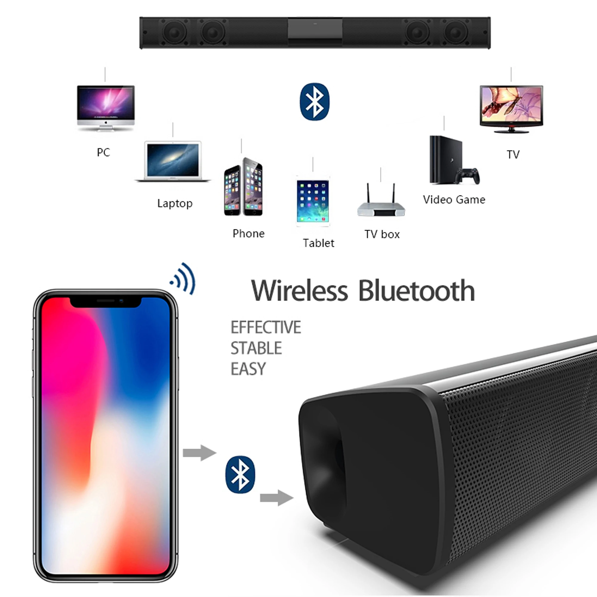 40W High Power Soundbar for TV - Home Cinema Bose review and price