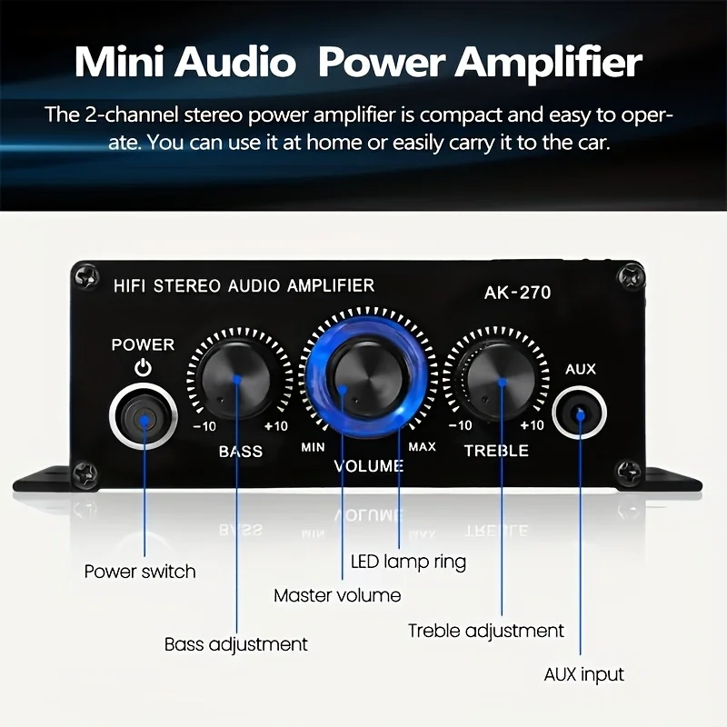 AK-270 400W Mini Power Amplifi - Home Cinema Heos review and price
