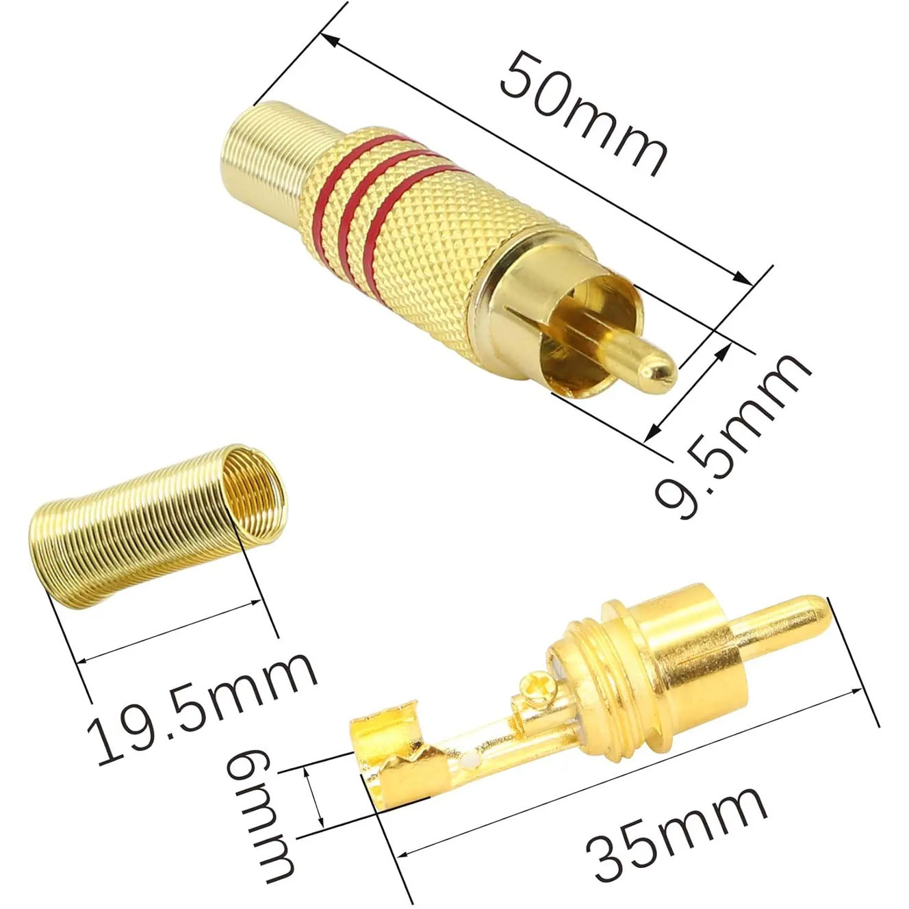 4PCS RCA Plug Gold Plated Sold - Home Cinema Heos review and price