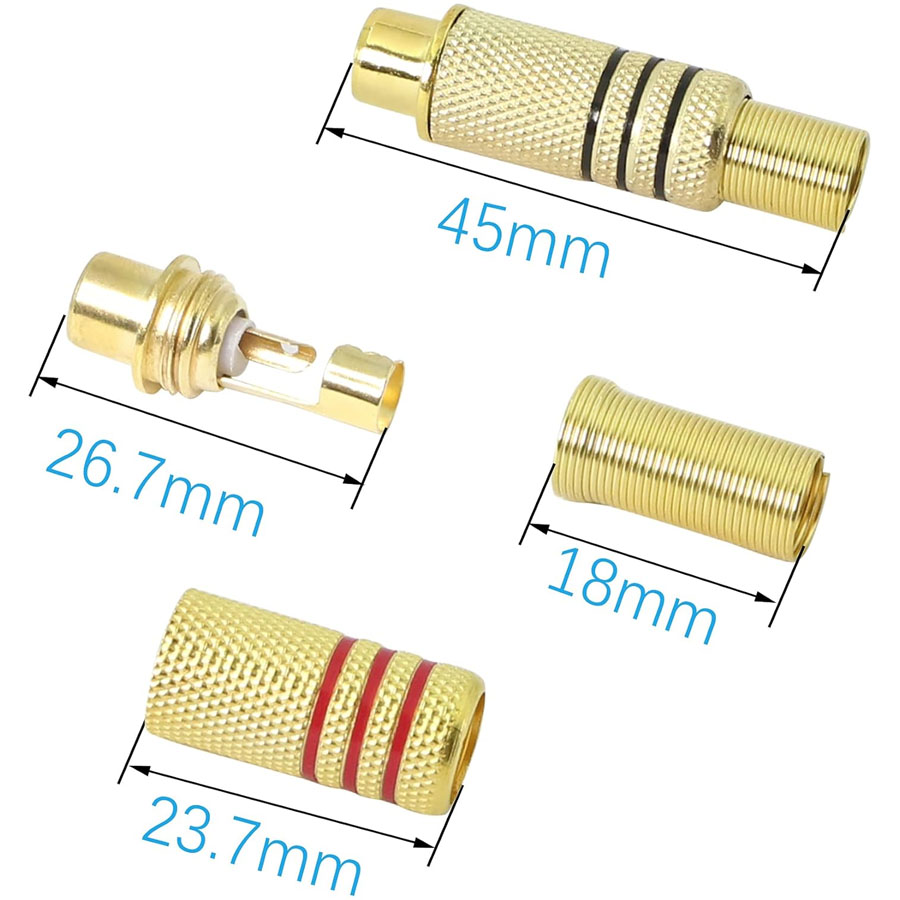 4PCS RCA Plug Gold Plated Sold - Home Cinema Heos review and price